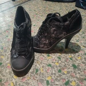 Lace High Heel Sneaker
